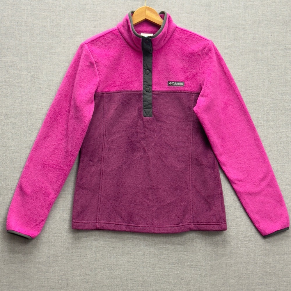 Columbia Womens‎ Benton Fleece Snap Pullover Pink Purple Sweatshirt Small S